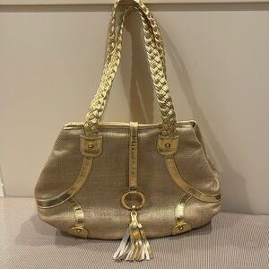 Elezar Handbag rattan and gold